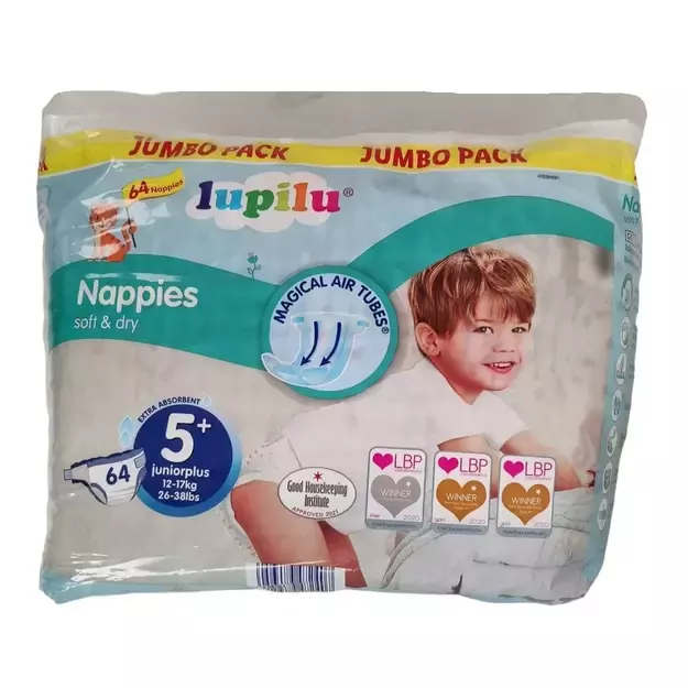 Lupilu Soft&Dry Dydis 5+ (12-17kg) -64 vnt