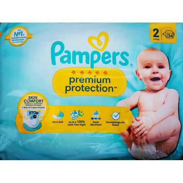 Pampers Premium Protection Dydis 2 (4-8 kg) - 102(3X34)vnt 