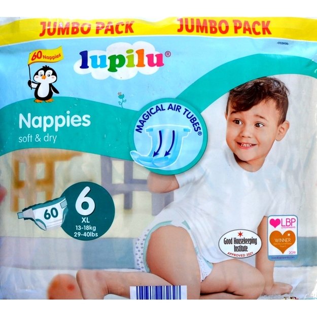 Lupilu Soft&Dry Dydis 6 (13-18kg) - 60 vnt