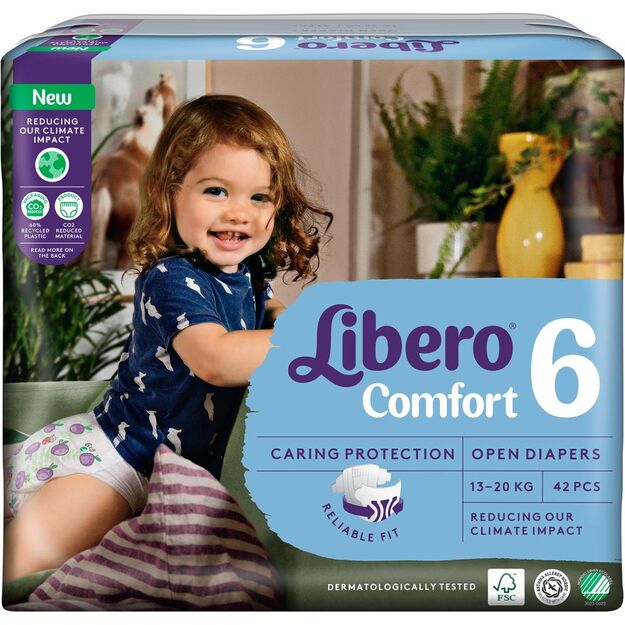 Libero Comfort Dydis 6 (13-20 kg) - 84 (2x42) vnt 