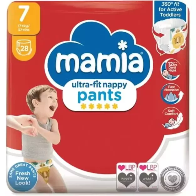 Mamia Nappy pants Dydis 7 (17+ kg) - (2x28vnt) 56vnt