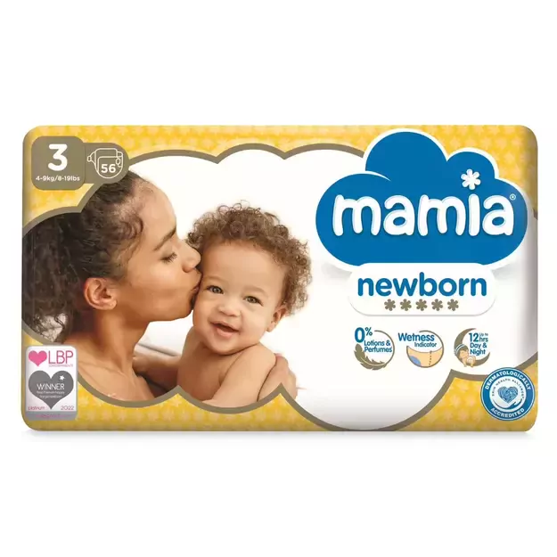 Mamia New-Born Dydis 3 (4-9 kg) - 112 (2x56)vnt