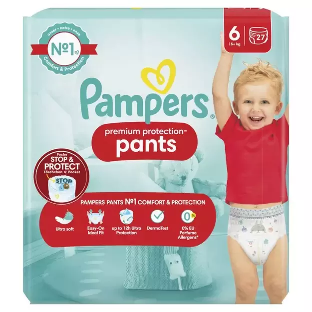 Pampers Premium Protection Pants Dydis 6 (15+ kg) - 81(3x27)vnt 