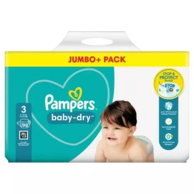 Pampers Baby Dry Dydis 3 (6-10 kg) - 98 vnt 