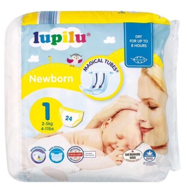 Lupilu newborn Dydis 1 (2-5kg) - 48 (2x24) vnt