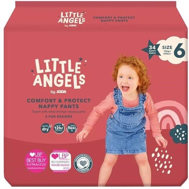 Asda Little Angels Pants Dydis 6 (15+ kg)- 68 (2x34)vnt  