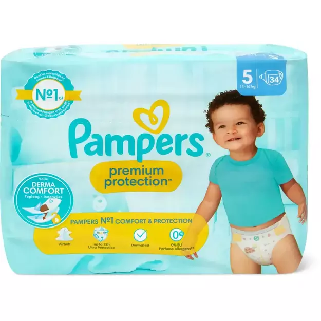 Pampers Premium Protection Dydis 5 (11-16 kg) - 102 (3x34) vnt 