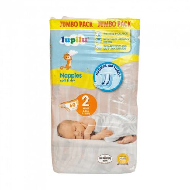 Lupilu Mini Dydis 2 (3-6kg) – 60 vnt 