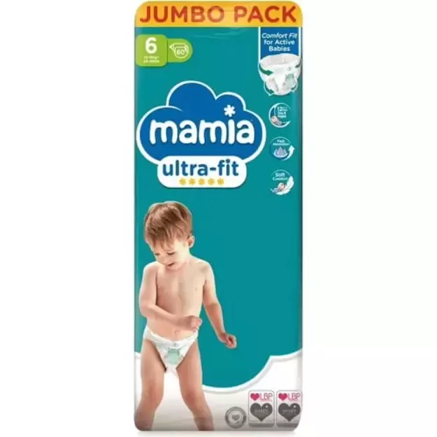 Mamia Ultra Fit Dydis 6 (13-18 kg) - 60 vnt