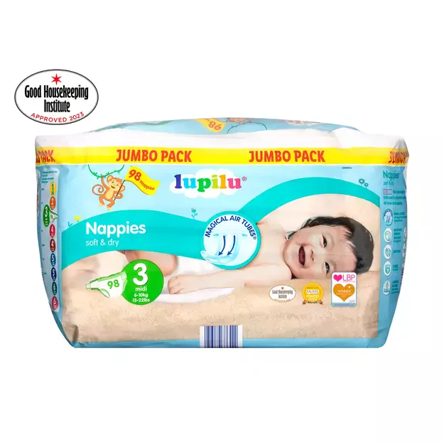 Lupilu Soft&Dry  Dydis 3 (6-10kg) – 98vnt 