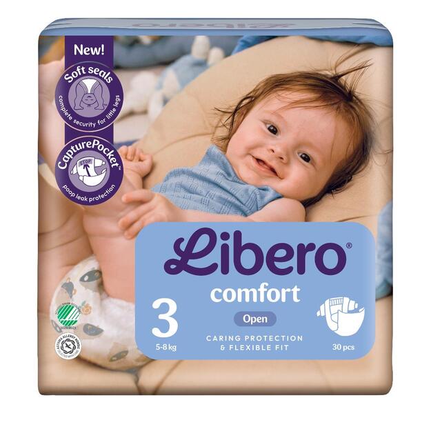 Libero Comfort Dydis 3 (5-8 kg) -90 (3x30) vnt 
