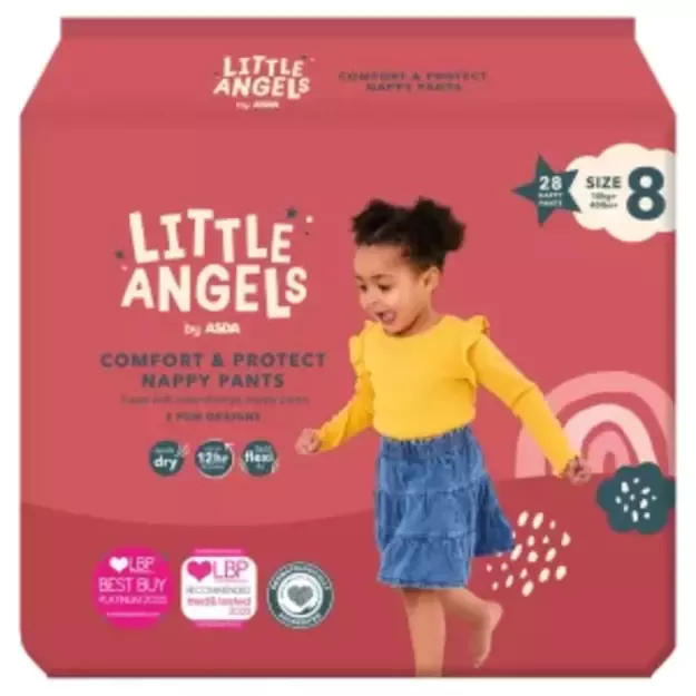 Asda Little Angels Pants 8 (18+ kg) – 56 vnt (28 vnt x 2)