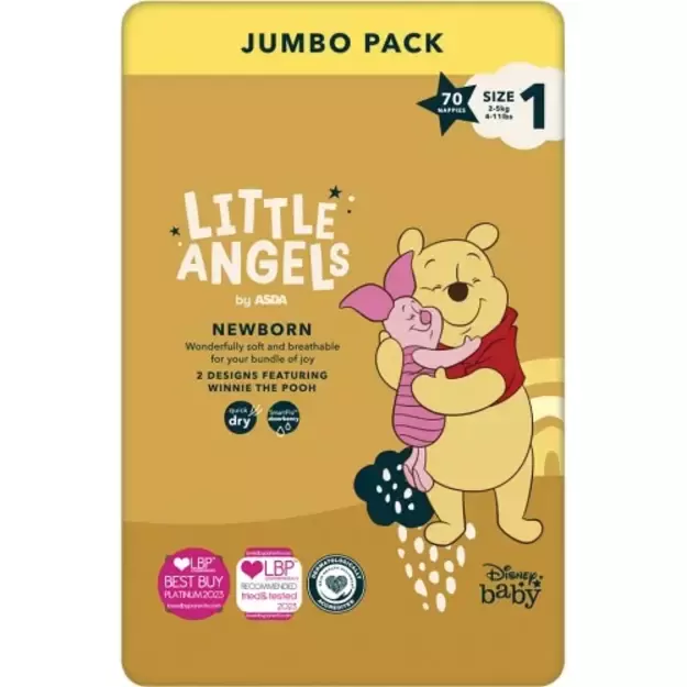 Asda Little Angels Newborn 1 (2-5 kg) – 70 vnt