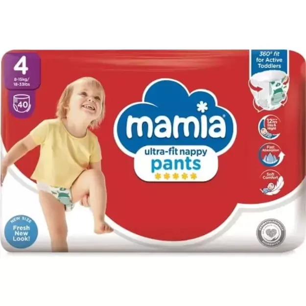 Mamia Ultra Fit Pants 4 (8-15 kg) – (2x40vnt) 80 vnt 