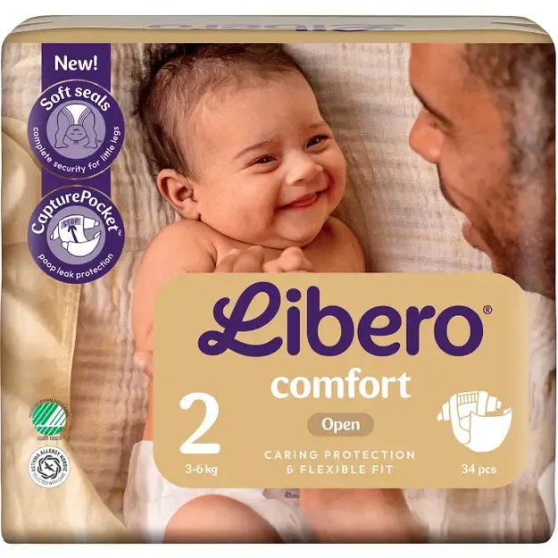 Libero Comfort Dydis 2 (3-6 kg) - 102 (3x34) vnt