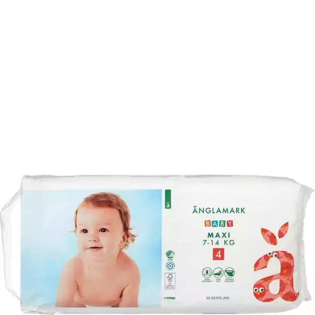 Coop Anglamark Baby Maxi Dydis 4 (7-14kg) - 50 vnt