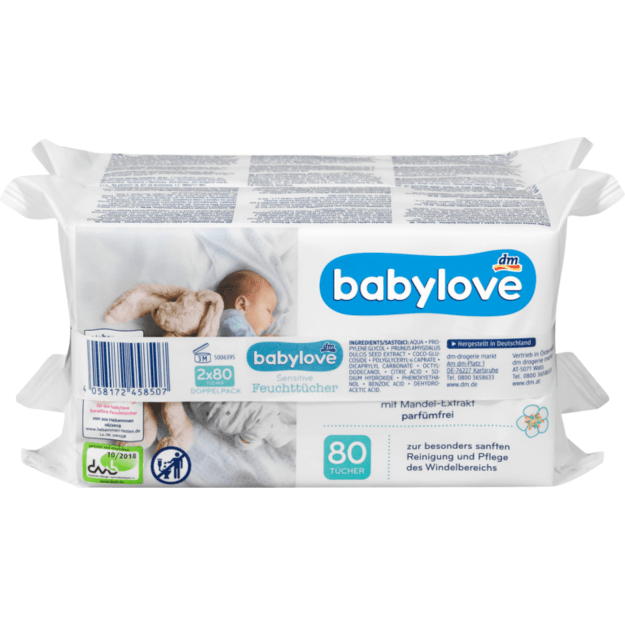 Drėgnos servetėlės Babylove Sensitive (80vnt.)