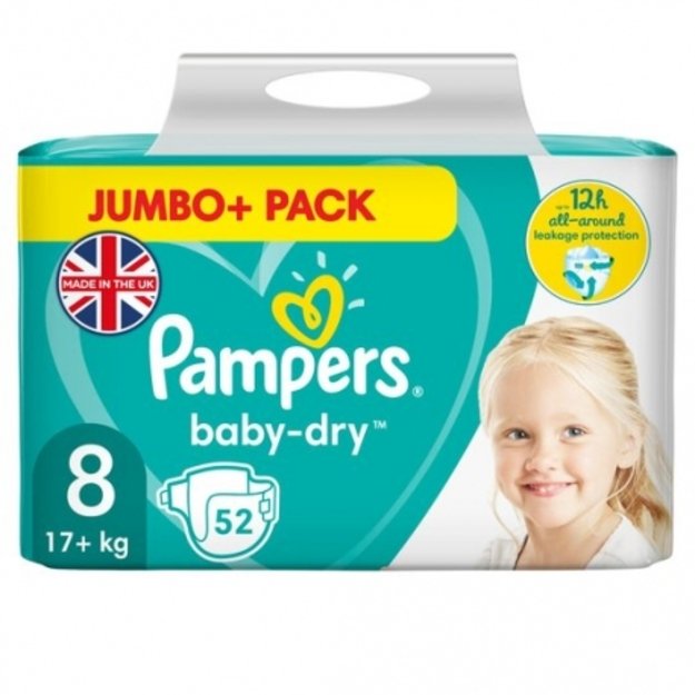 Pampers Baby Dry Dydis 8 (17+ kg) - 52vnt 