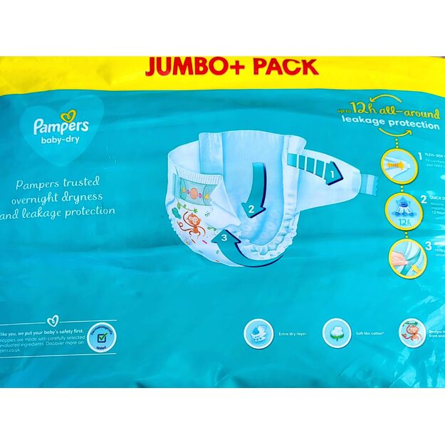 Pampers Baby Dry Dydis 6 (13-18 kg) – 62 vnt